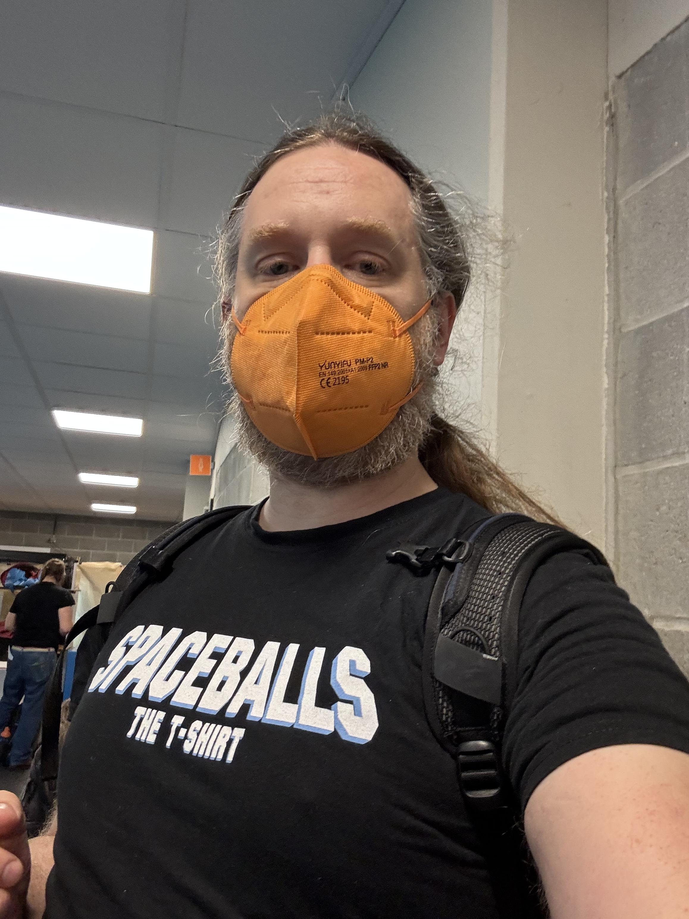 Same person as in the prev pic. Indoors, no hat, spaceballs the tshirt tshirt